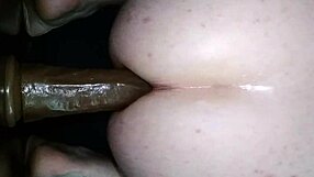 dude bent over getting fucked doggy style with a dildo, that gay toy action is intense