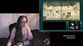 naked bbw brunette with tattoos and piercings shows her fat ass