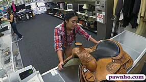 pretty amateur brunette gets anal from nasty pawn dude