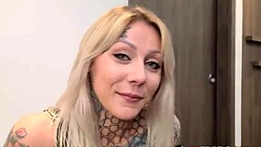 Tattooed Babe Sucks Big Cock