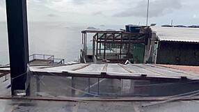 I film Amanda Souza and her friend during an interview