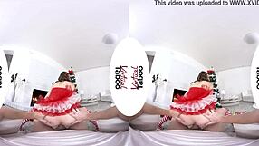 Brunette pov blowjob and handjob for christmas cock taboo