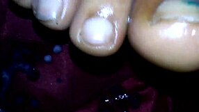 oh wow, that ebony footjob with cumshot on black feet is so intense and wild!