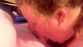 Amateur BBW Redhead Gives Blowjob, Camera Man Joins In!