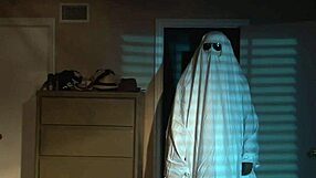 Halloween nude blonde girl in bed