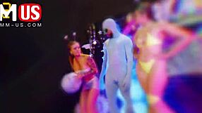 Hey, check out Jerkaoke with Jessie Pony and Bernard Sanchez in a wild orgy! It's total group chaos with kissing and teasing.