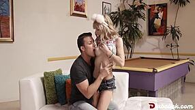 Kenzie Reeves, that long-haired blonde teen, got nailed hard in doggy style after bending over.