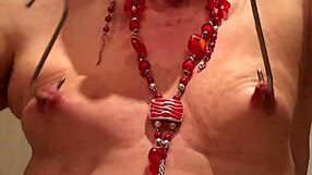 Intense nipple stretching and tit bondage in hardcore BDSM session