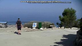 Girlfriend enjoys cable car ride with friend