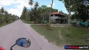 Suggestive Public Blowjob by Sexy Asian Girlfriend in Thailand