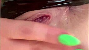 Oiled Pussy Fingering Closeup