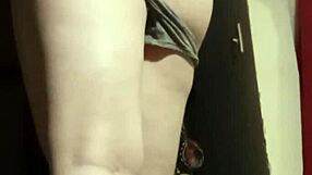 Horny Girl in Grey Feels Intense Pleasure Fingering Her Ass