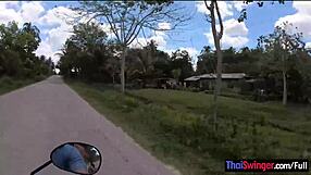 Suggestive Public Blowjob by Sexy Asian Girlfriend in Thailand