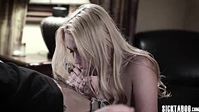 Petite blonde teen gets fucked by voyeur's big cock