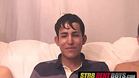 Charming twinks jerking hard pricks