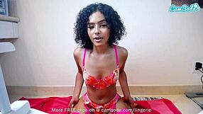 Ebony Teen Masturbates With Dildo
