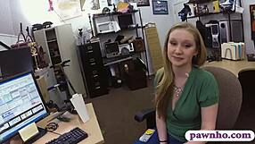 Cute babe drilled by nasty pawn keeper at pawnshop