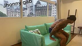 Safira Mel relaxes on the sofa