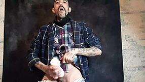 Gay solo masturbation in Spain with cock and vagina