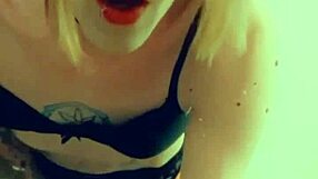 Transsexual in lingerie masturbates