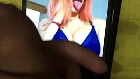 a petite latina teen receives a cum tribute from her new hot fan in a homemade setting