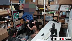 Teen thief punished with intense blowjob in the garage