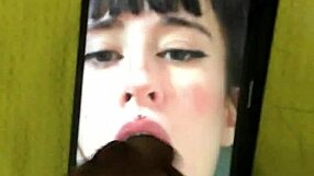 a petite latina teen receives a cum tribute from her new hot fan in a homemade setting