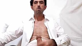 dude, watch me rip off this shirt and tease with my see-through underwear, huge cock throbbing and leaking.