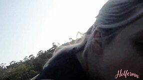 Blonde Bent Over for Roadside Doggystyle and Creampie