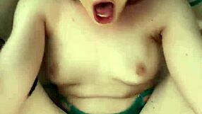 Redhead slut aria carson gets her swollen pussy pumped in homemade bts scene