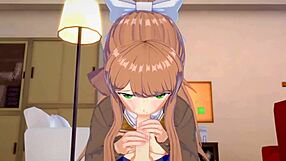 Monika from literature club engages in anal and blowjob scenes
