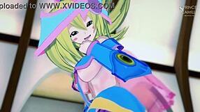 dark magician girl subtly pleasures herself in sensual yu-gi-oh hentai