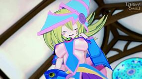 Delicious looking hentai girl wank in the dark