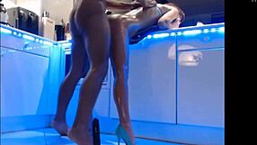 Teen Couple Engages in Intense Fucking with Toys in Kitchen, Leading to Squirting Orgasm