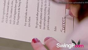 Amateur couples in usa group swingers get nervous after oral sex