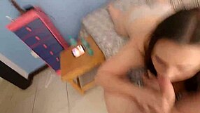 Stepbrother Cums in Stepsister's Mouth, She Gags