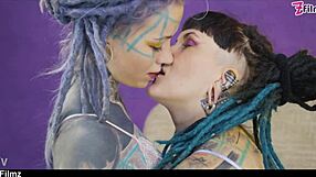 FFM Tattoo Threesome with Alternative Teens in Rough Anal Group