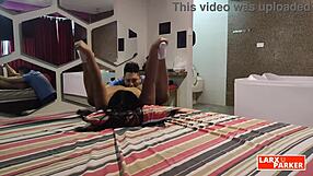 Julissa Rica in room casting, enjoying oral attention from the director.