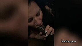 single sucks black dick in interracial blowjob