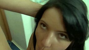 in the steamy bathroom, the slim brunette teen 18+ lets out a powerful squirt while pleasuring herself