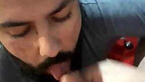 in this gay scene, he sucks his boyfriend's cock passionately