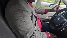 Public sex with a car mechanic: Tight pussy and cumshots