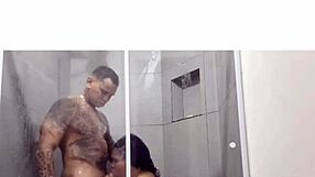 Suzy furacao in the bathroom with amateurs