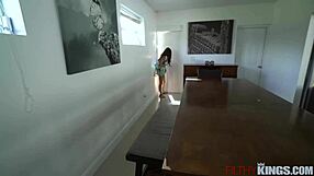 Asian babysitter gets raw fucked in doggystyle and missionary by long cock