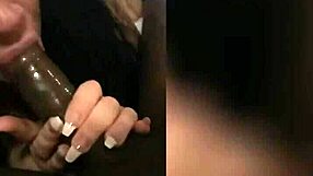 single sucks black dick in interracial blowjob