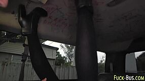 amateur babe nailed in stockings outdoors!