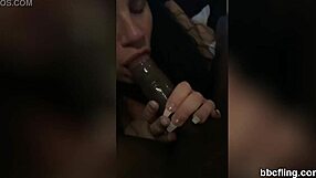 single sucks black dick in interracial blowjob