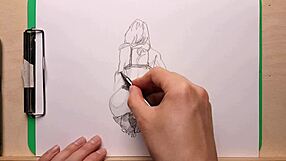 pencil drawing of a girl in anime style