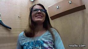 Glamorous Czech cutie teased in the mall and rode in POV