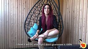 tall redhead in intense double scene